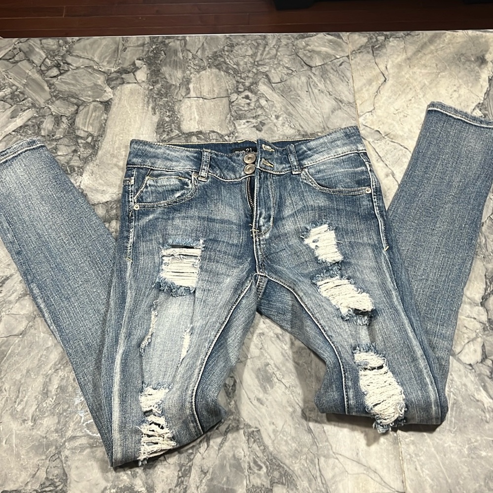 Mid rise Jegging - distressed